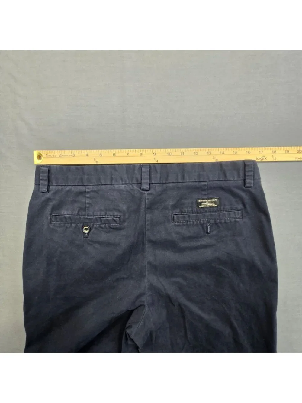 Banana Republic 33x32 Mens Aiden Chino Pants Navy Slim Fit Casual Cotton Blend
